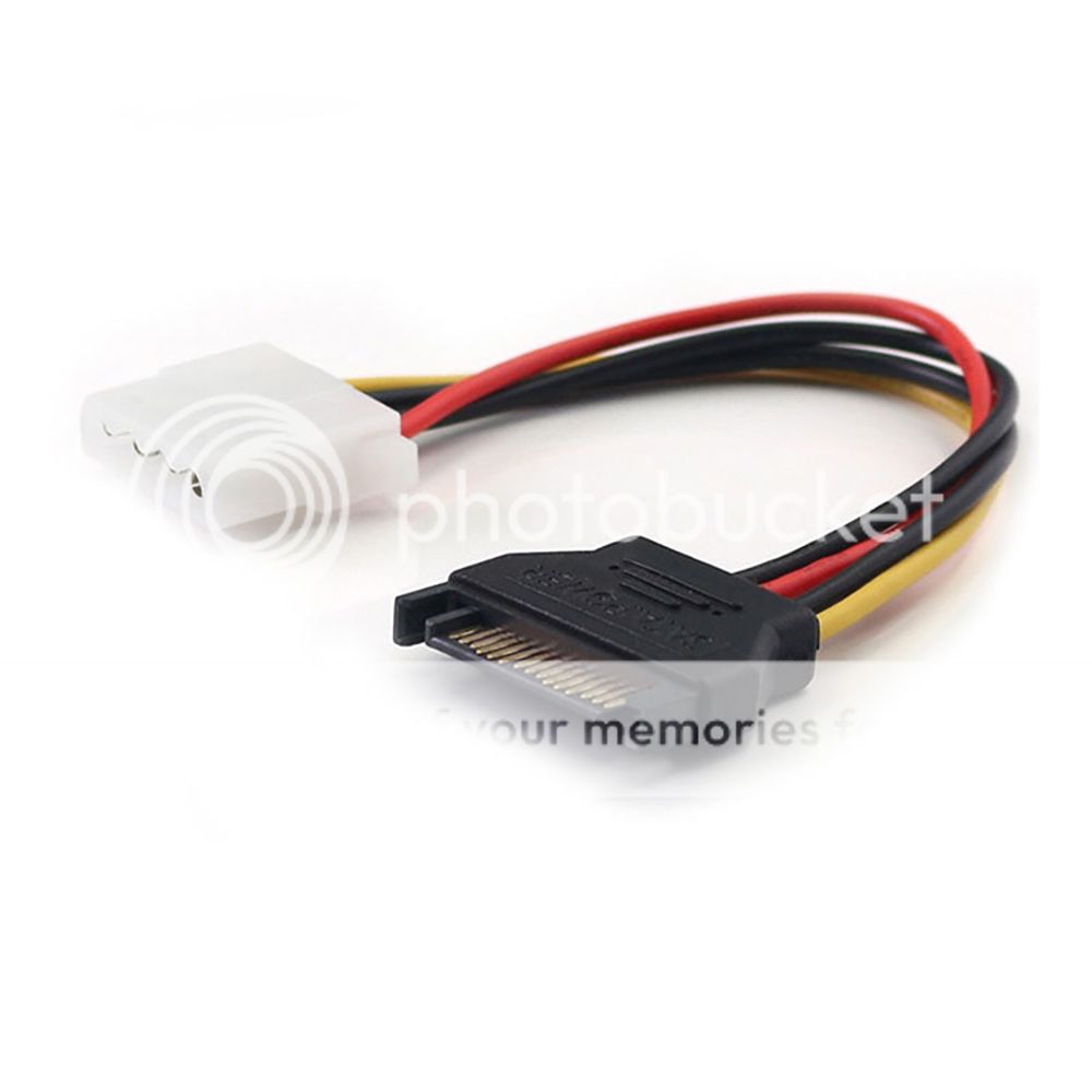 15 Pin SATA Male to 4 Pin Molex Female IDE HDD Power Hard Drive Cable